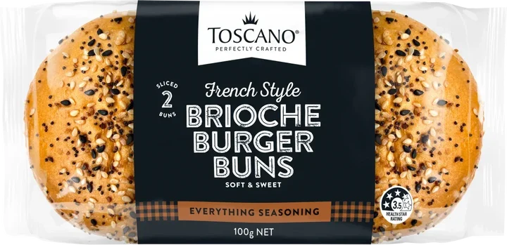Brioche Burger Bun – Everything Seasoning