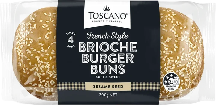 Brioche Burger Buns – Sesame Seed