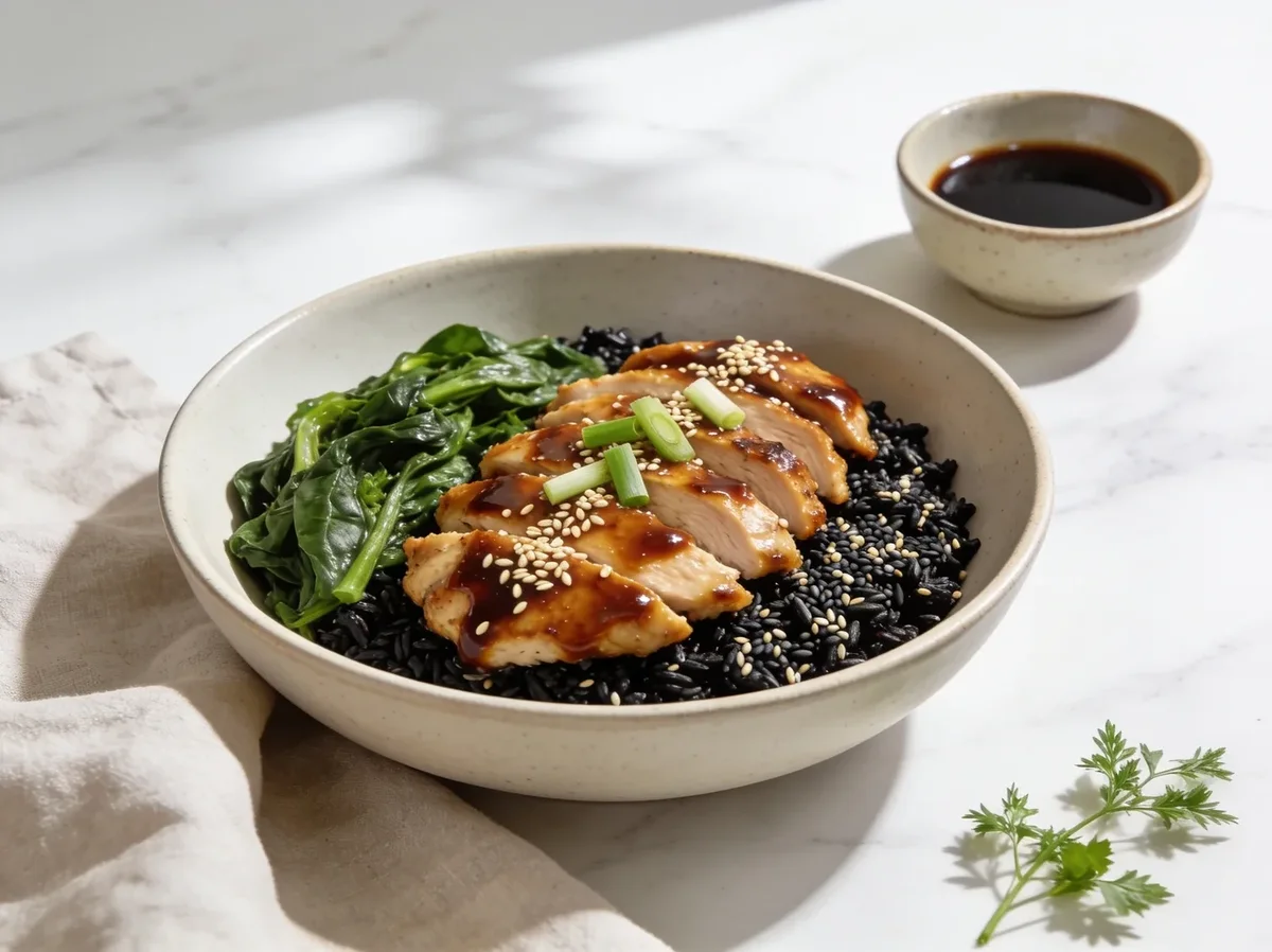 Black Sesame Rice with Teriyaki Chicken