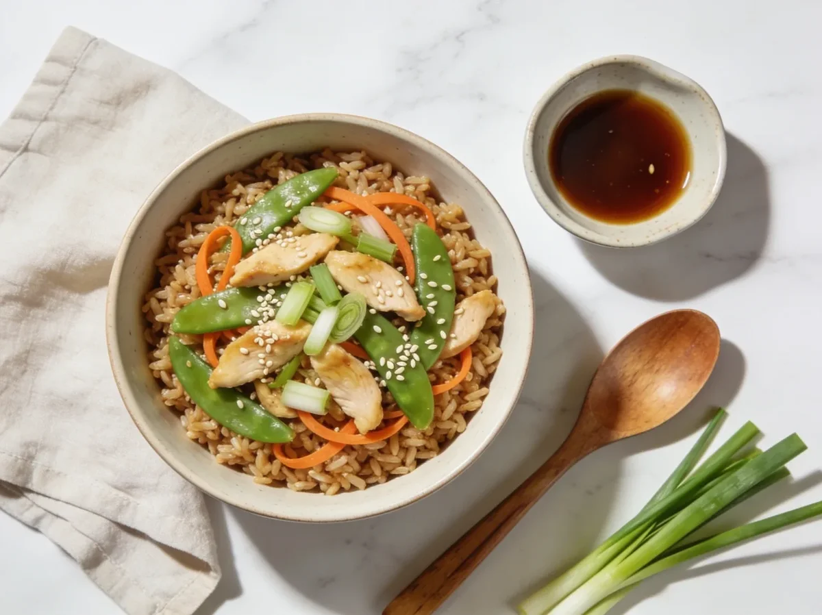 Brown Rice and Ginger Chicken Stir-Fry