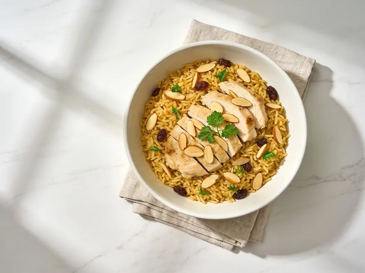 Chicken Rice With Almonds