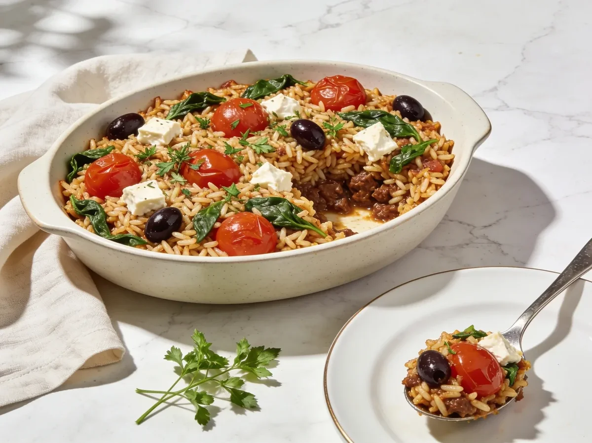 Mediterranean-Style Rice Bake