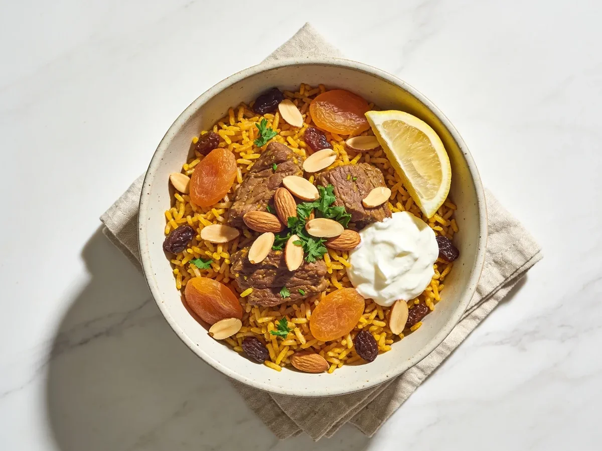 Moroccan Rice with Lamb and Almonds