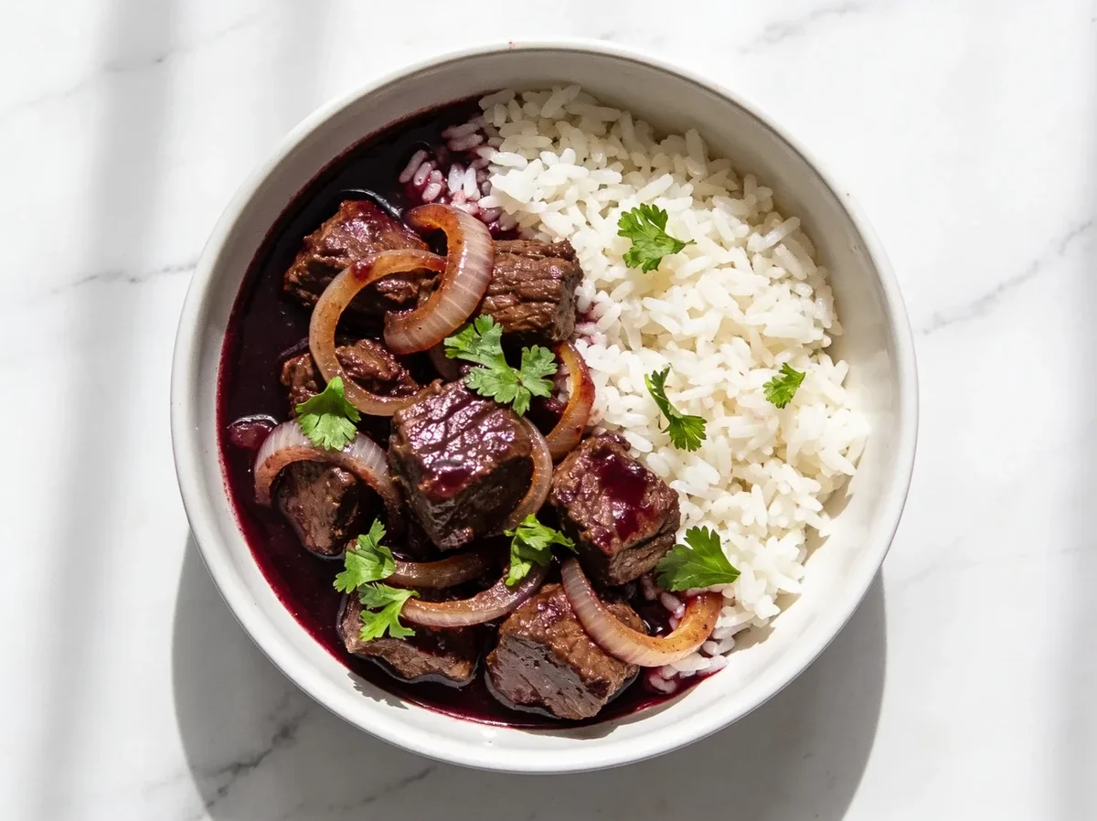 Rice with Red Wine Braised Beef