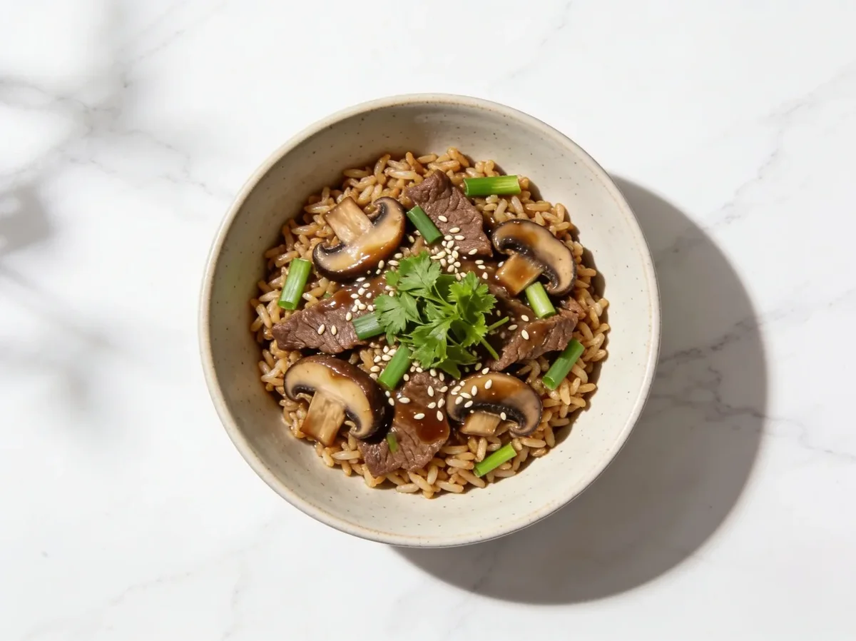 Shiitake Beef Brown Rice Stir-Fry
