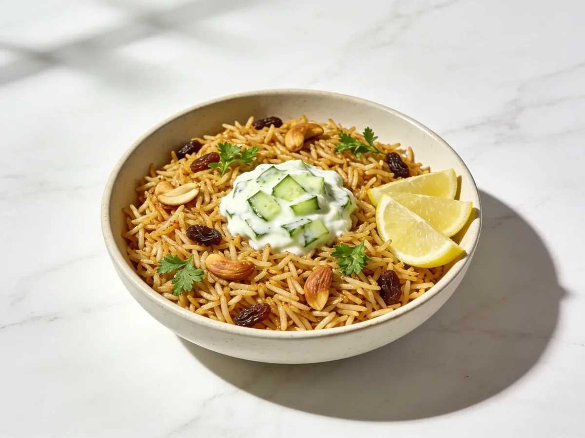Spiced Basmati Rice with Mint Yogurt