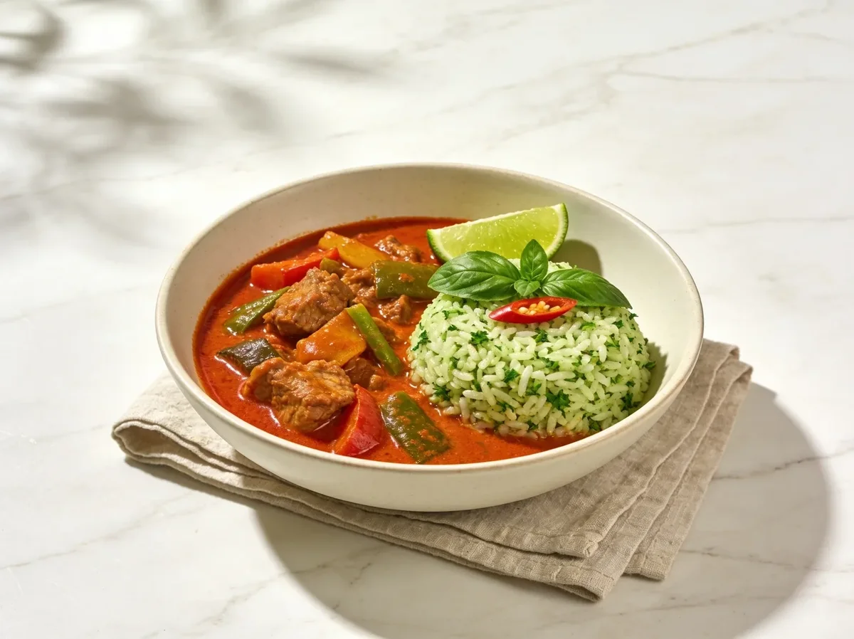 Thai Red Curry with Coriander Rice