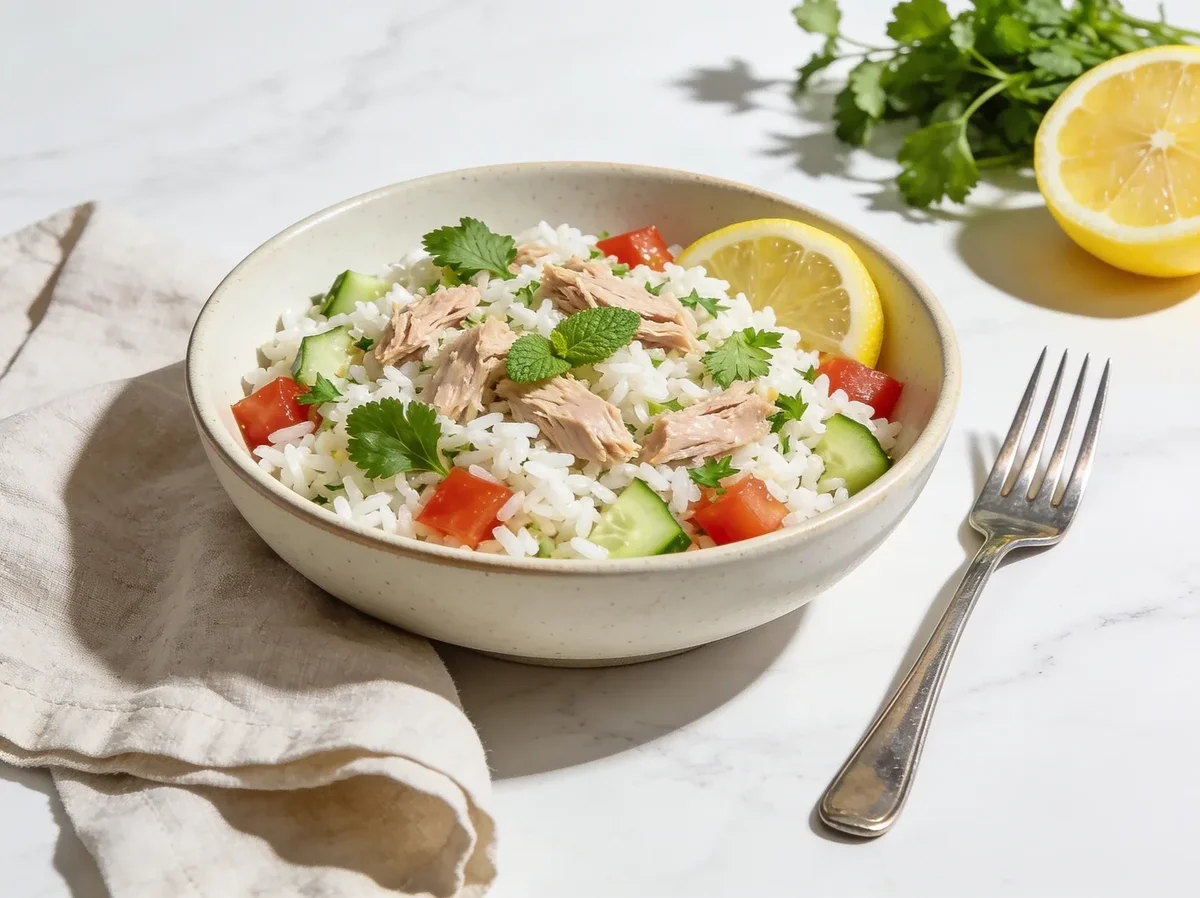 White Rice and Tuna Tabouli