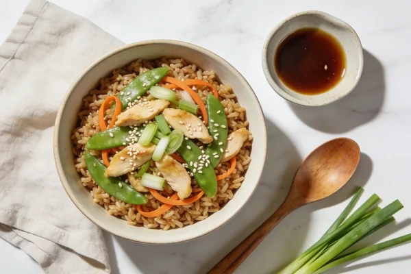 Brown Rice and Ginger Chicken Stir-Fry