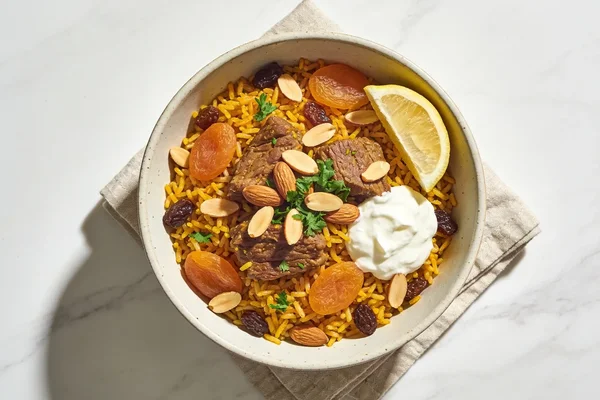 Moroccan Rice with Lamb and Almonds