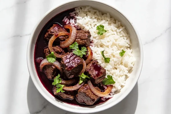 Rice with Red Wine Braised Beef