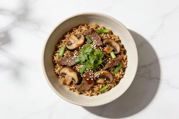 Shiitake Beef Brown Rice Stir-Fry