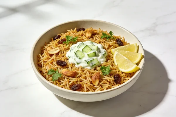 Spiced Basmati Rice with Mint Yogurt