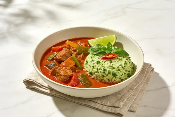 Thai Red Curry with Coriander Rice