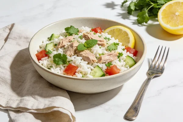 White Rice and Tuna Tabouli